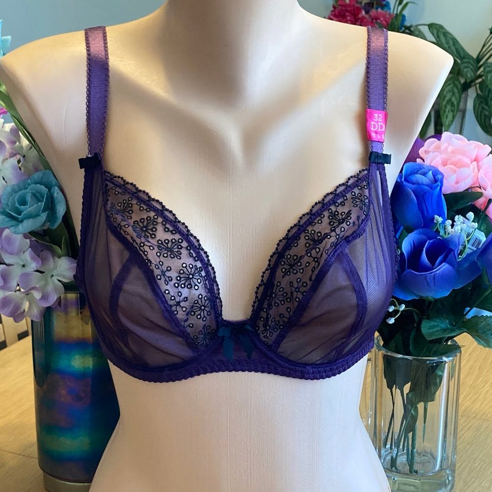 Curvy Kate 32DD Eggplant Purple Atomic Plunge Bra